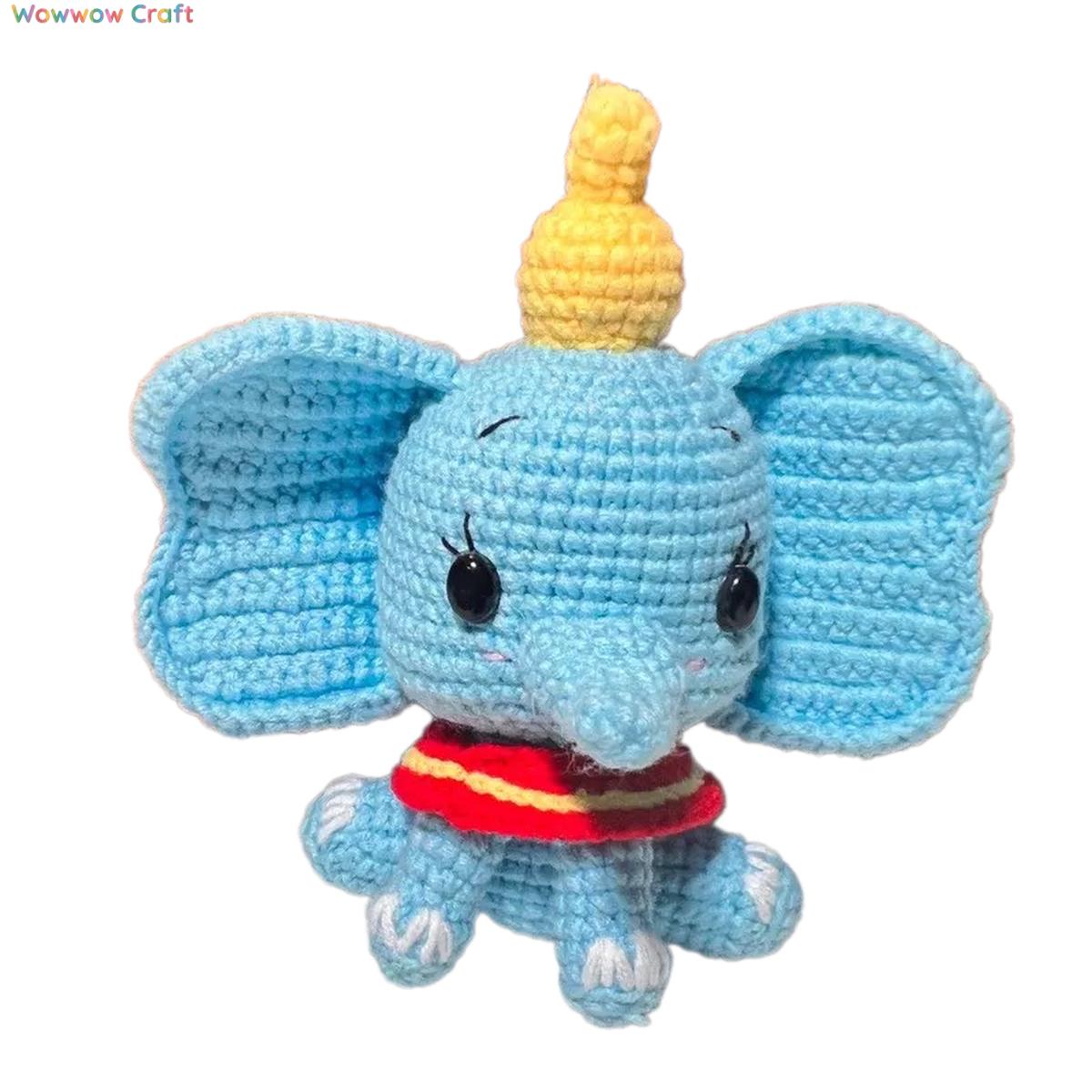 Pendants,Crochet Doll,Cute hand-crocheted blue elephant doll - hand-crocheted pendant keychain